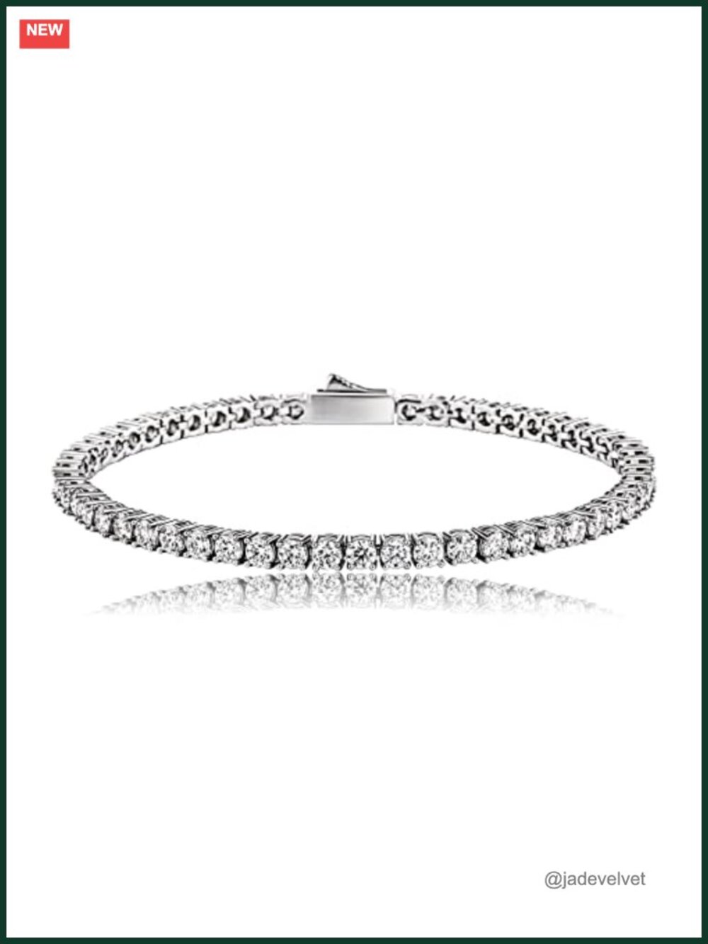 14K Gold Plated 1Row CZ Tennis Bracelet Snap Clasp